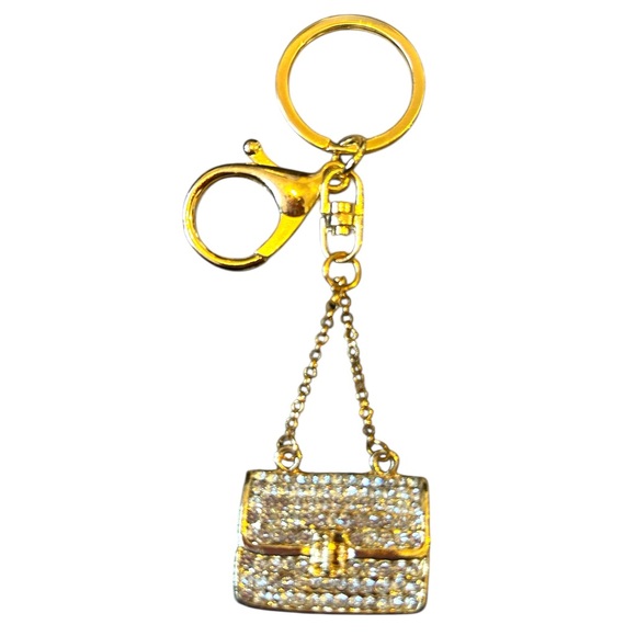Accessories - Gold and Silver Bling/Bling Keychain with Purse Charm